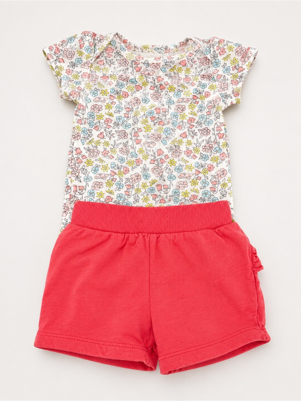 Circo & Carter’s Set W/ Floral Print Shirt & Ruffle Shorts (Cotton) - 3M